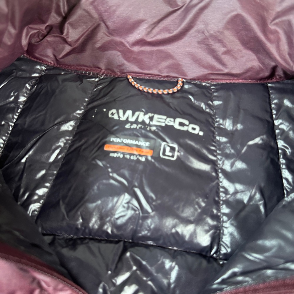 Hawke & Co Puffer Jacket Mens L Burgundy Performance - Picture 8 of 11